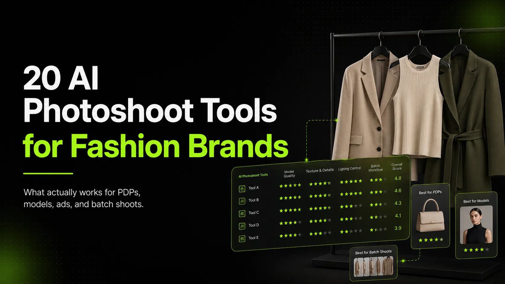 20 AI Photoshoot Tools for Fashion Brands Compared: What Actually Works for PDPs, Models, Ads, and Batch Shoots