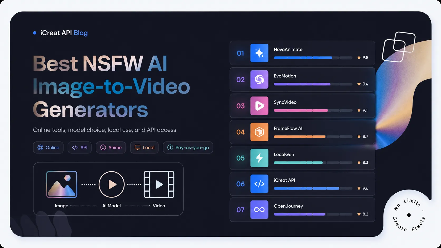 7 Best NSFW AI Image-to-Video Generators With No Limits in 2026