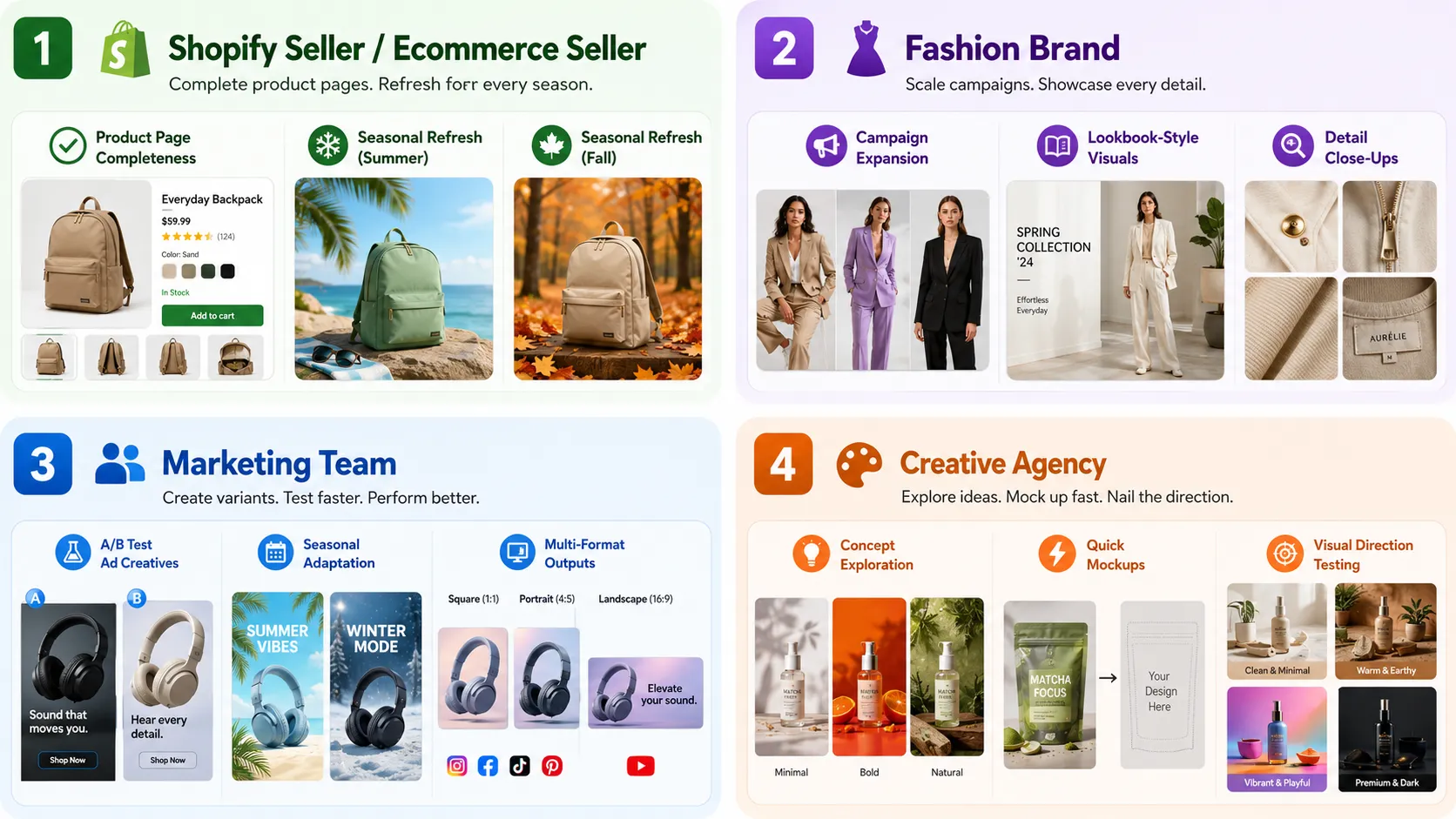 AI product image generator use cases by ecommerce type