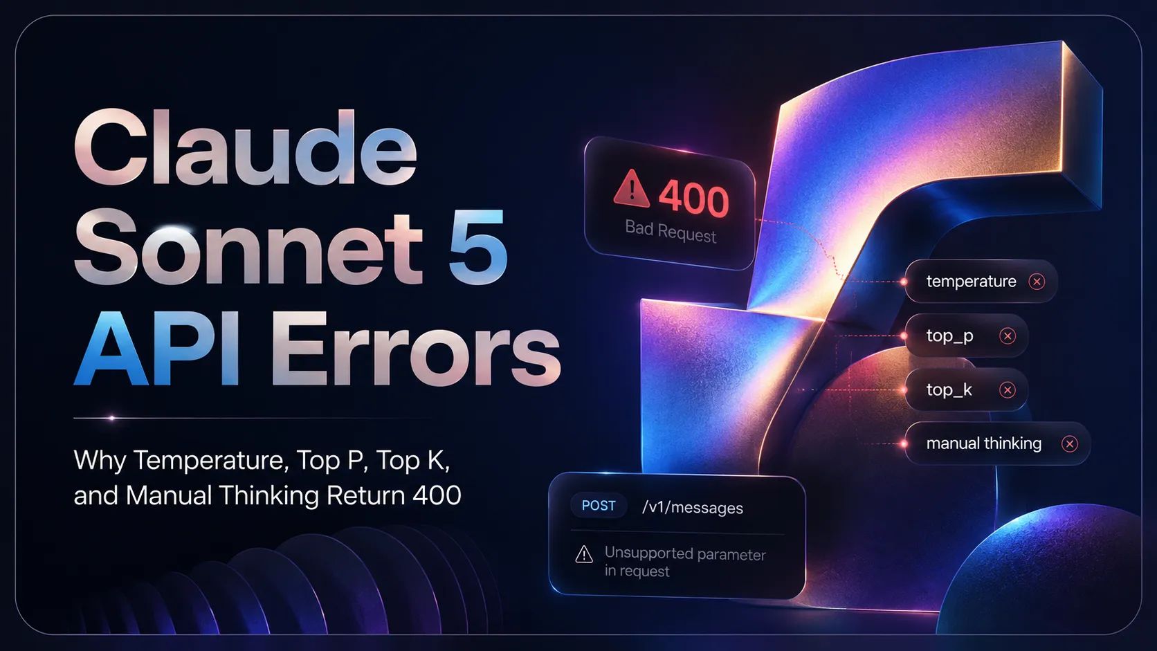 Claude Sonnet 5 API Errors: Why Temperature, Top P, and Manual Thinking May Return 400