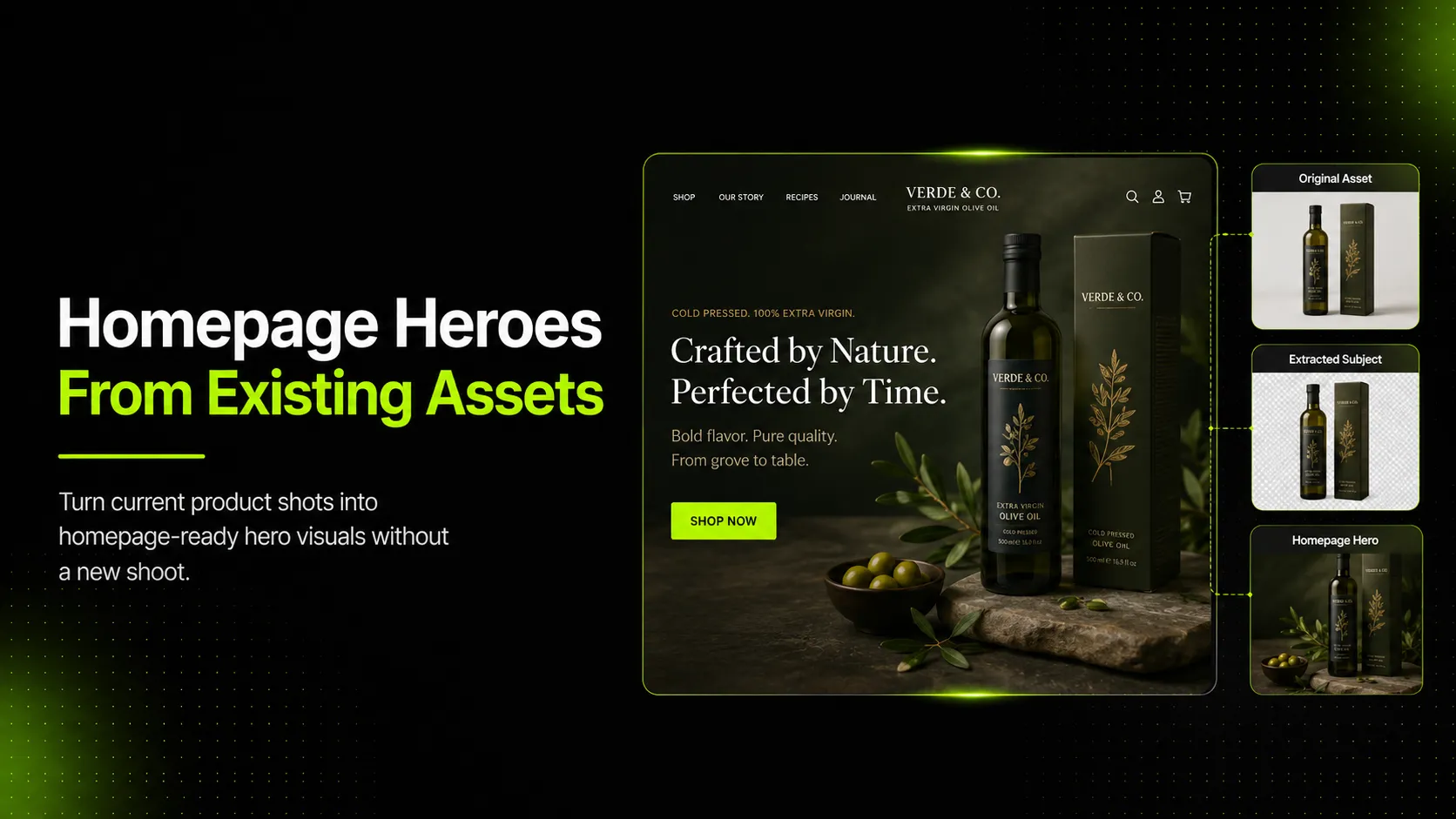 How to Create Homepage Hero Visuals from Existing Product Assets