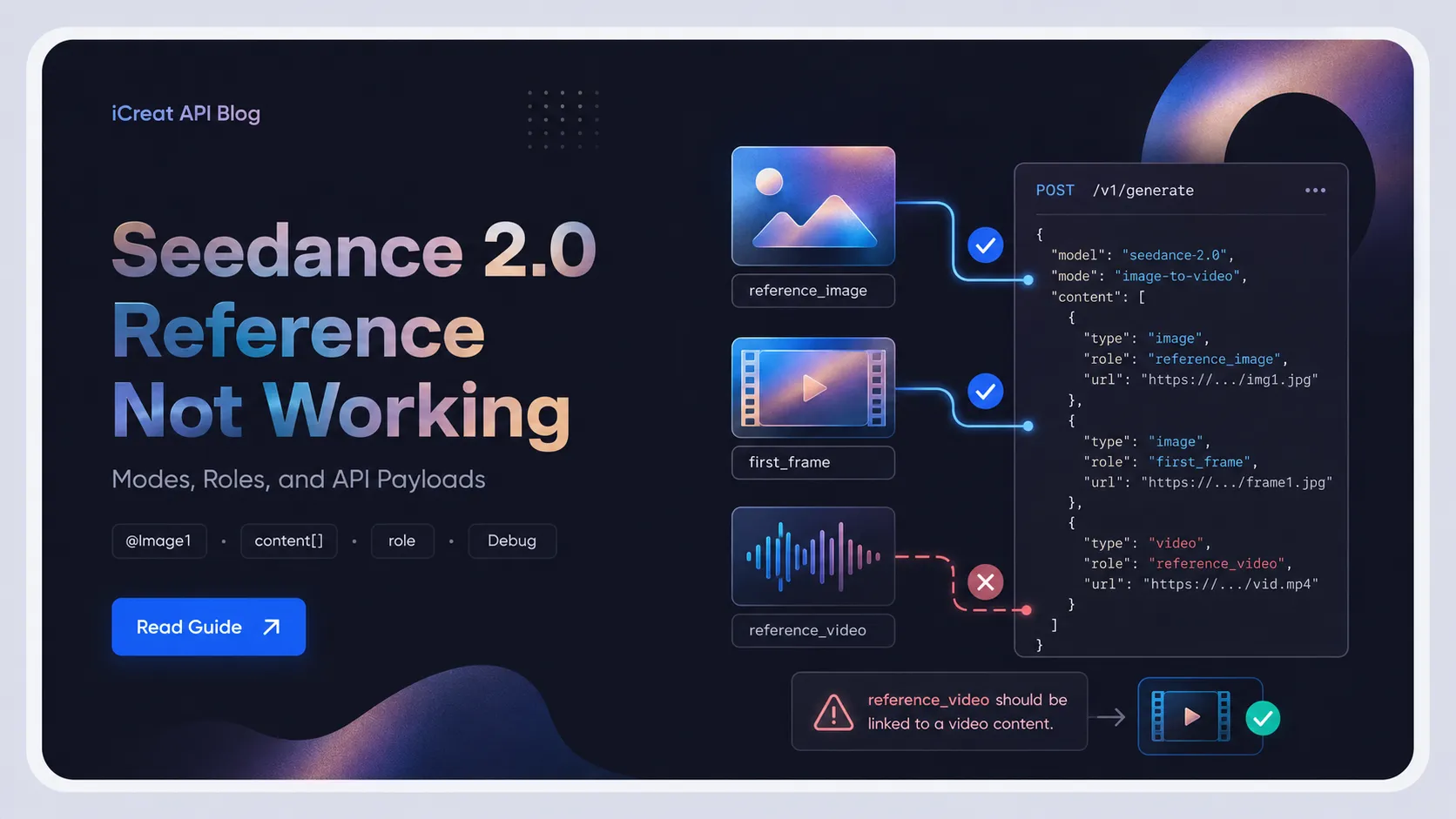 Seedance 2.0 Reference Not Working: Modes, Roles, and API Payloads